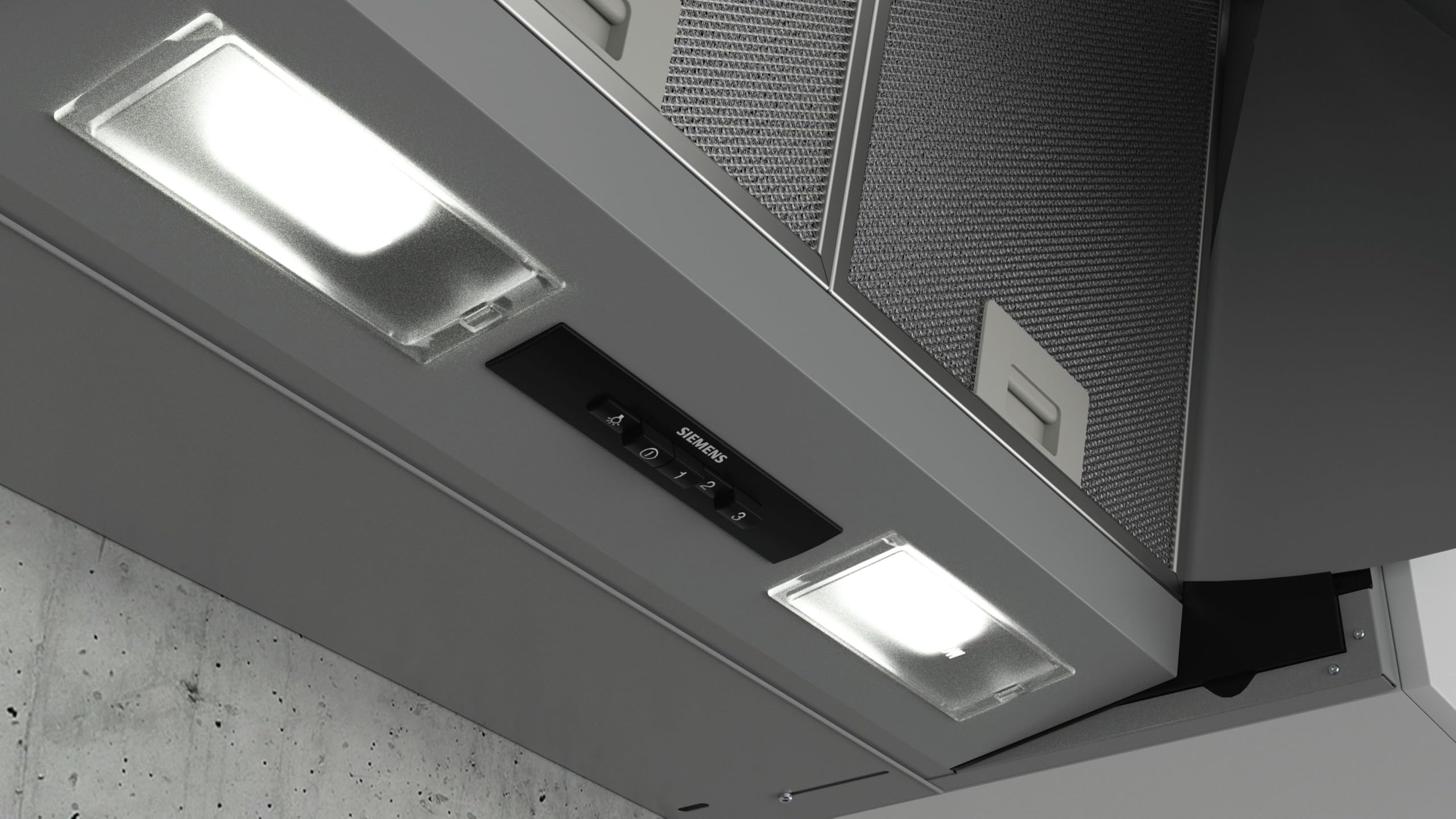 Siemens iQ100 LE66MAC00 Dunstabzugshaube 60 cm LED-Beleuchtung Metall-Fettfilter Silber