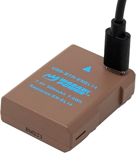 Miniatura 5 de Wasabi Power Batería USB (Serie Ginger) para Nikon EN-EL14, EN-EL14a y Nikon Coolpix P7000, P7100, P7700, P7800, D3100, D3200, D3300, D5100, D5200,