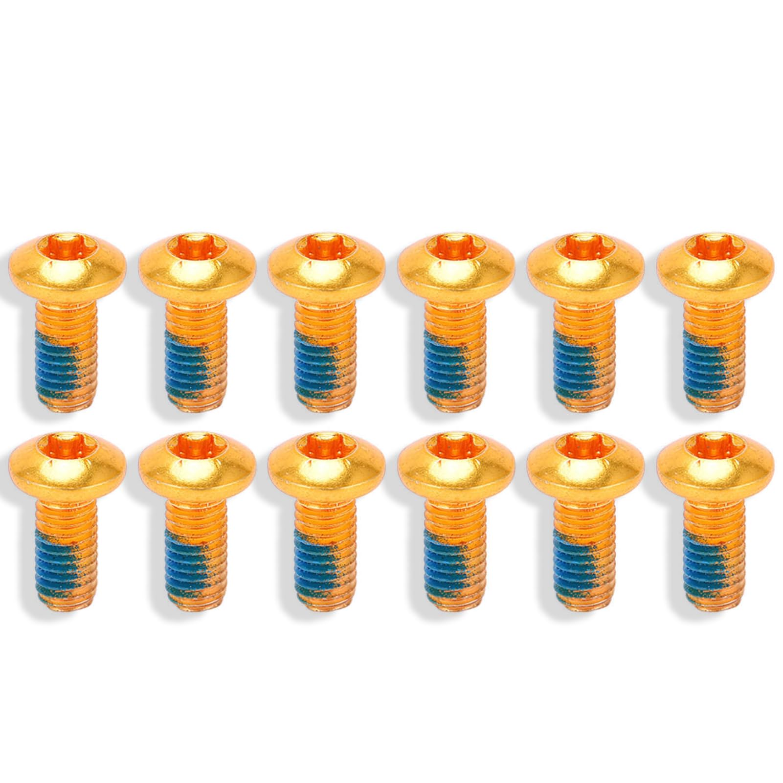 HERCHR 12Pcs Bike Disc Brake Rotor Bolts, Alloy Steel M5 Mountain Bike Disc Brake Caliper Rotor Bolts Screws Bicycle Stem Fixed Screws for MTB, Road Mountain Bikes Riding Spare Parts (Gold) โ image 1