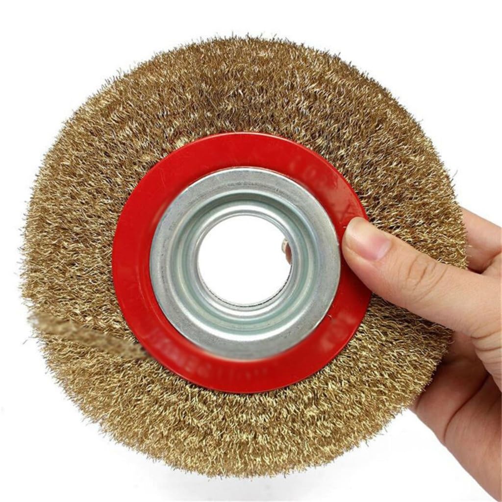 Wire Brush Wheel 125mm Quality Round Brass Plated Steel Wire Brush Wheel for Bench Grinder Tool Parts