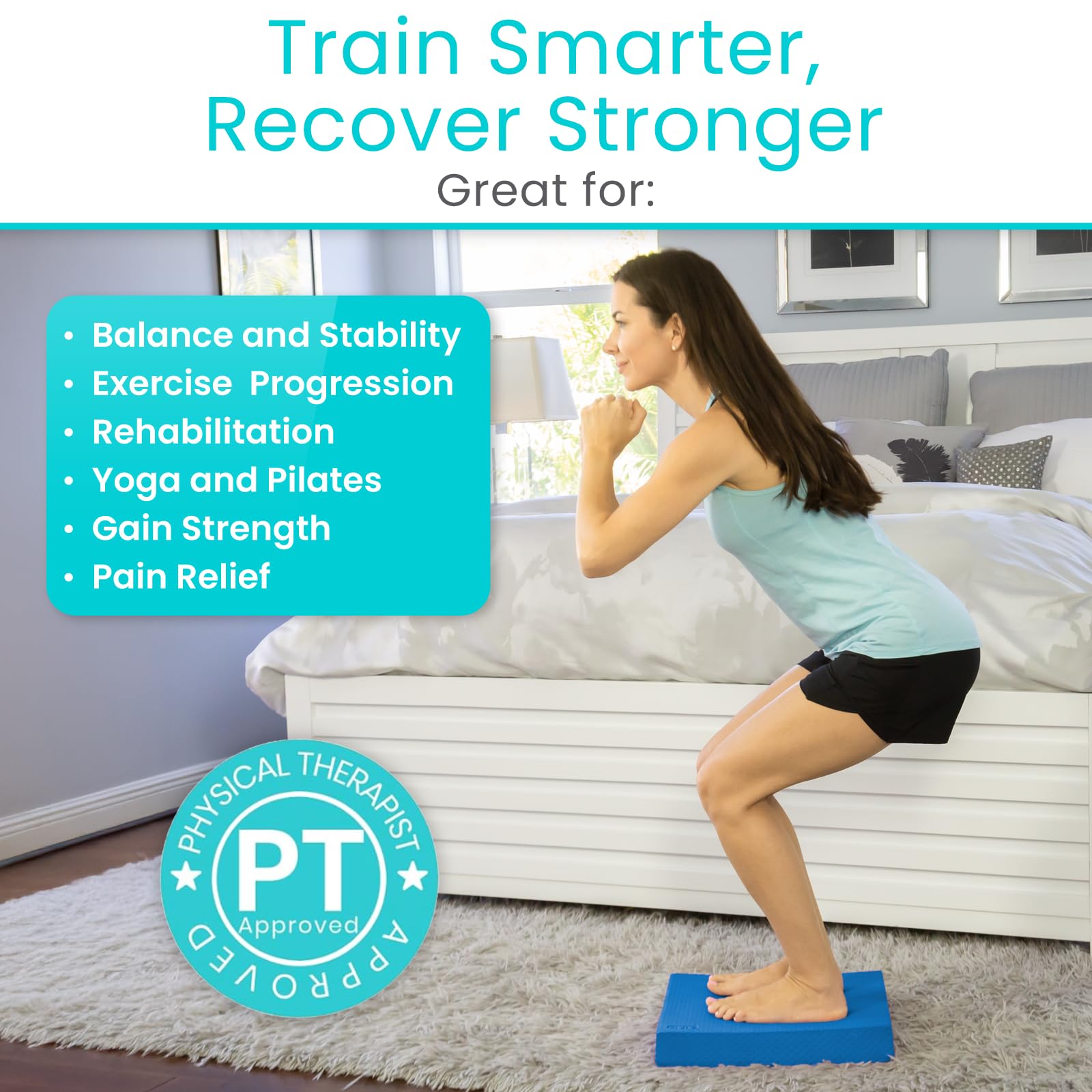 Vive Balance-Pad von Vive – Schaumstoff-Yogamatte, groß, für Physiotherapie, Stabilitätstraining, Knie- und Knöchelübungen, Krafttraining, Reha, hochwertiges Stuhlkissen für Erwachsene, Kinder und