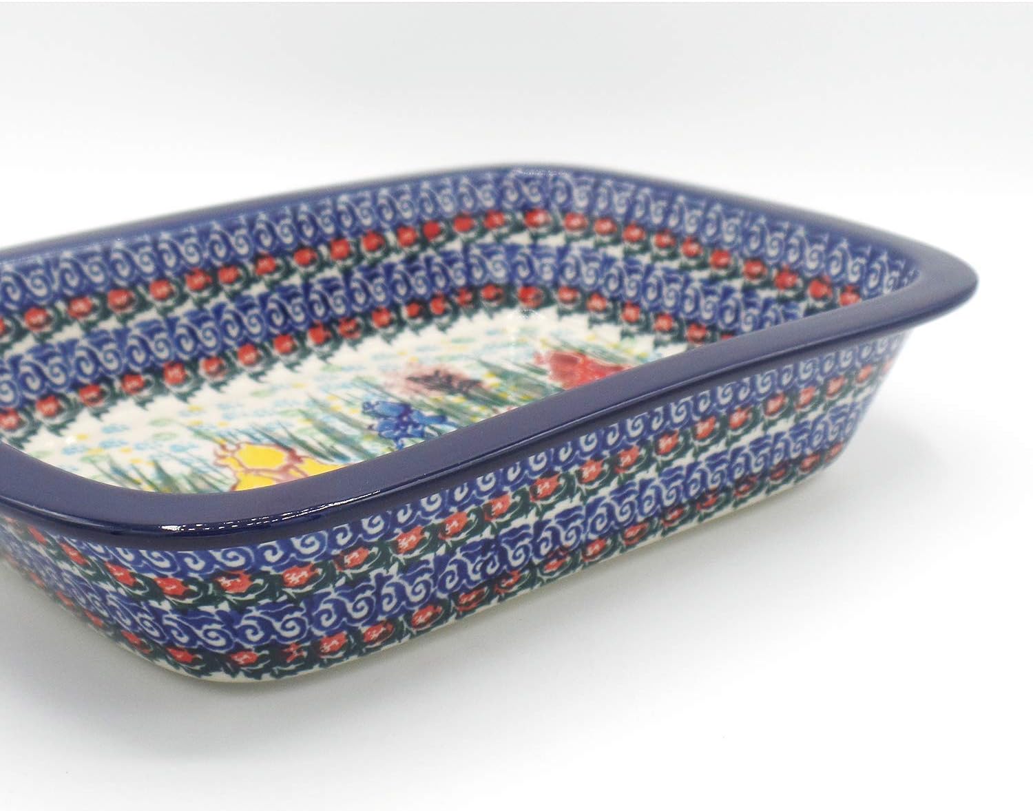 Polish Pottery Ceramic 10" Rectangular Baking Dish - UNIKAT - Handmade in Bolesławiec Poland