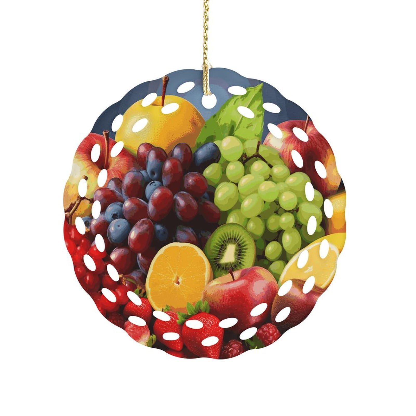 Fekiloot Women's Style Fruits Ceramic Ornaments 3 Inch Round,Holiday Keepsake For ,Girls,Pet Owners,Hanging Ornament Gifts Idea For Home