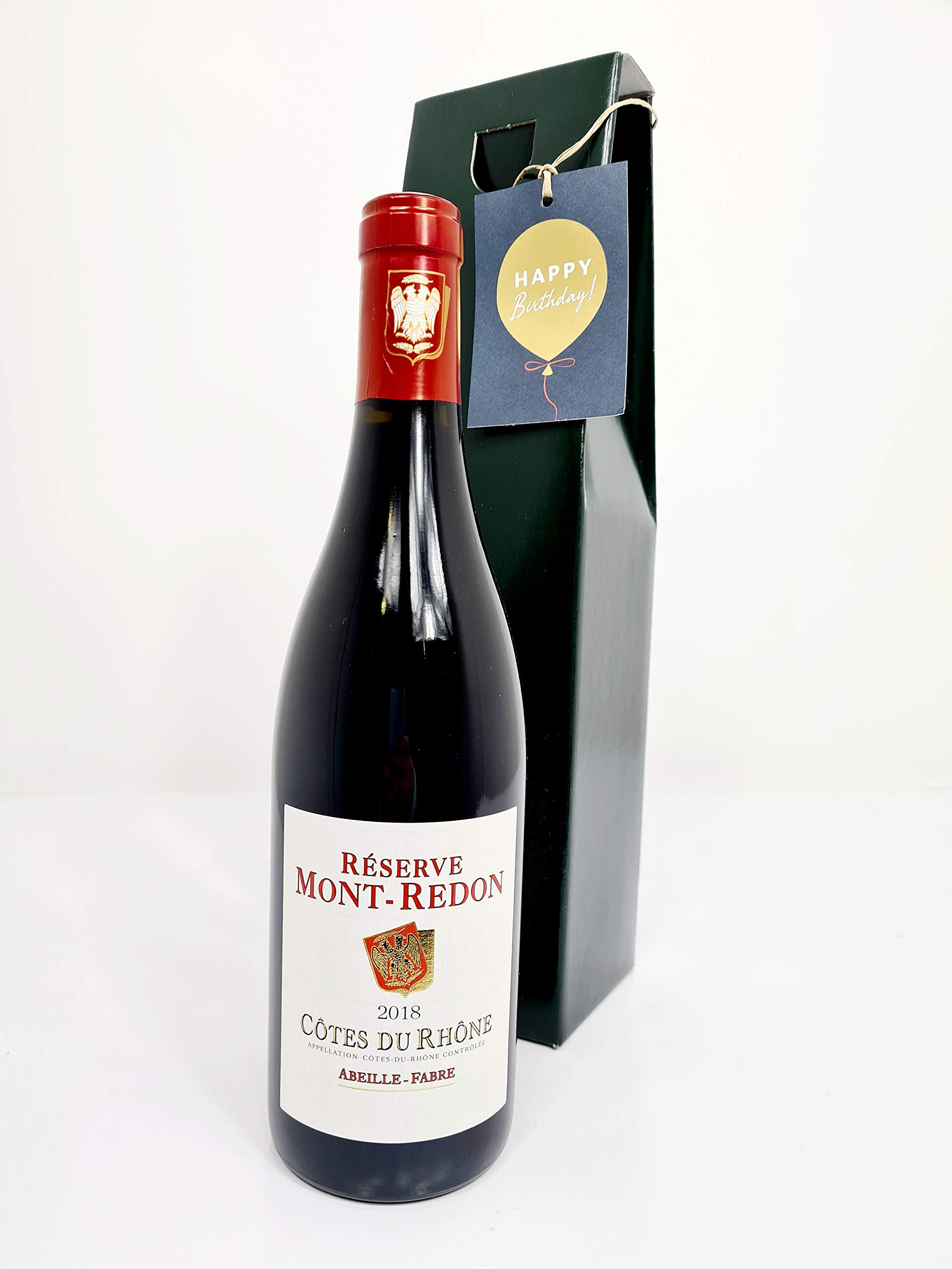Côtes du Rhône Rouge 2018 Red Wine Happy Birthday Gift Set by Château Mont-Redon