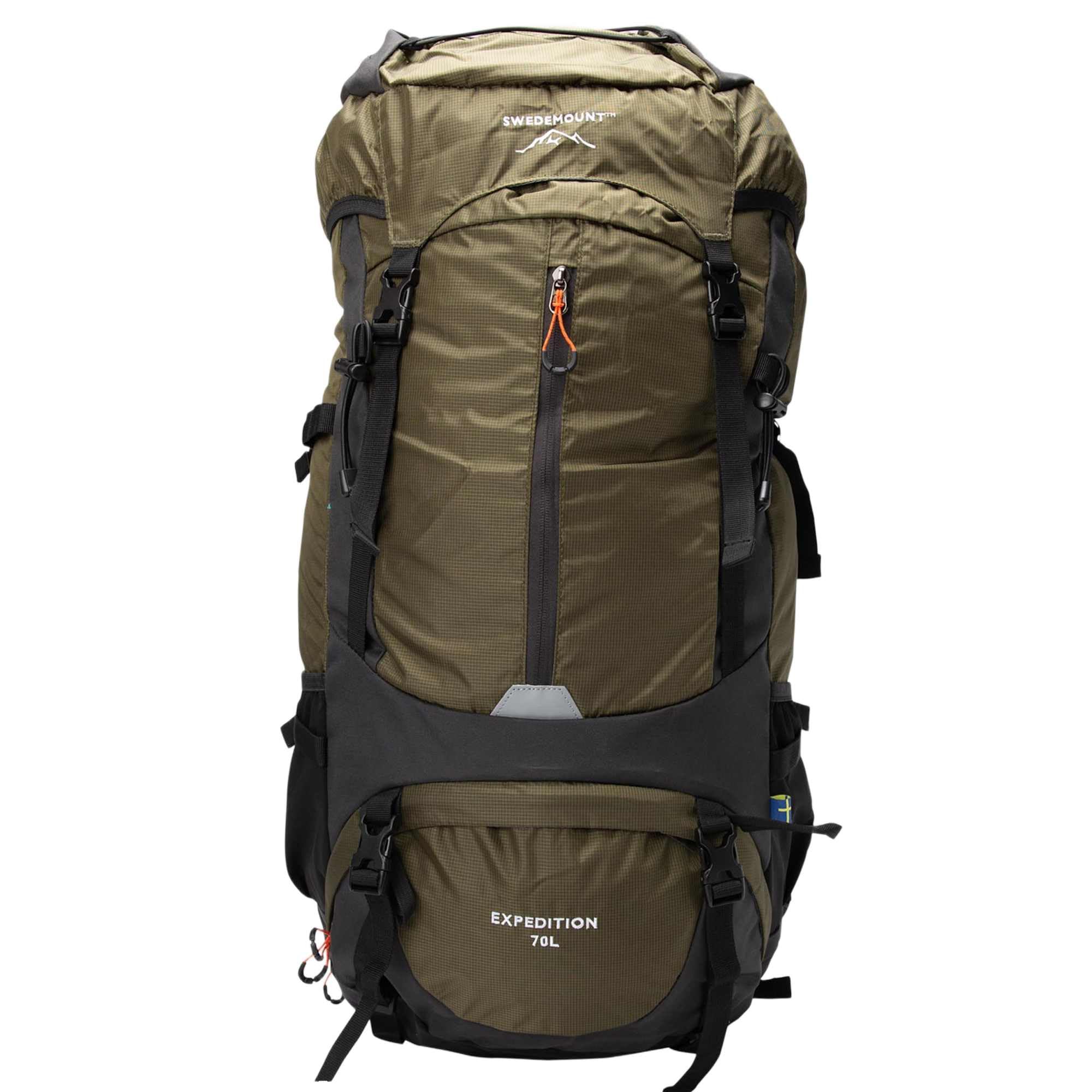Swedemount Expedition Plecak Turystyczny 70L – pojemność 70L, regulowana długość pleców, kompatybilny z systemem nawadniającym, przednie, dolne i boczne otwarcia, unisex