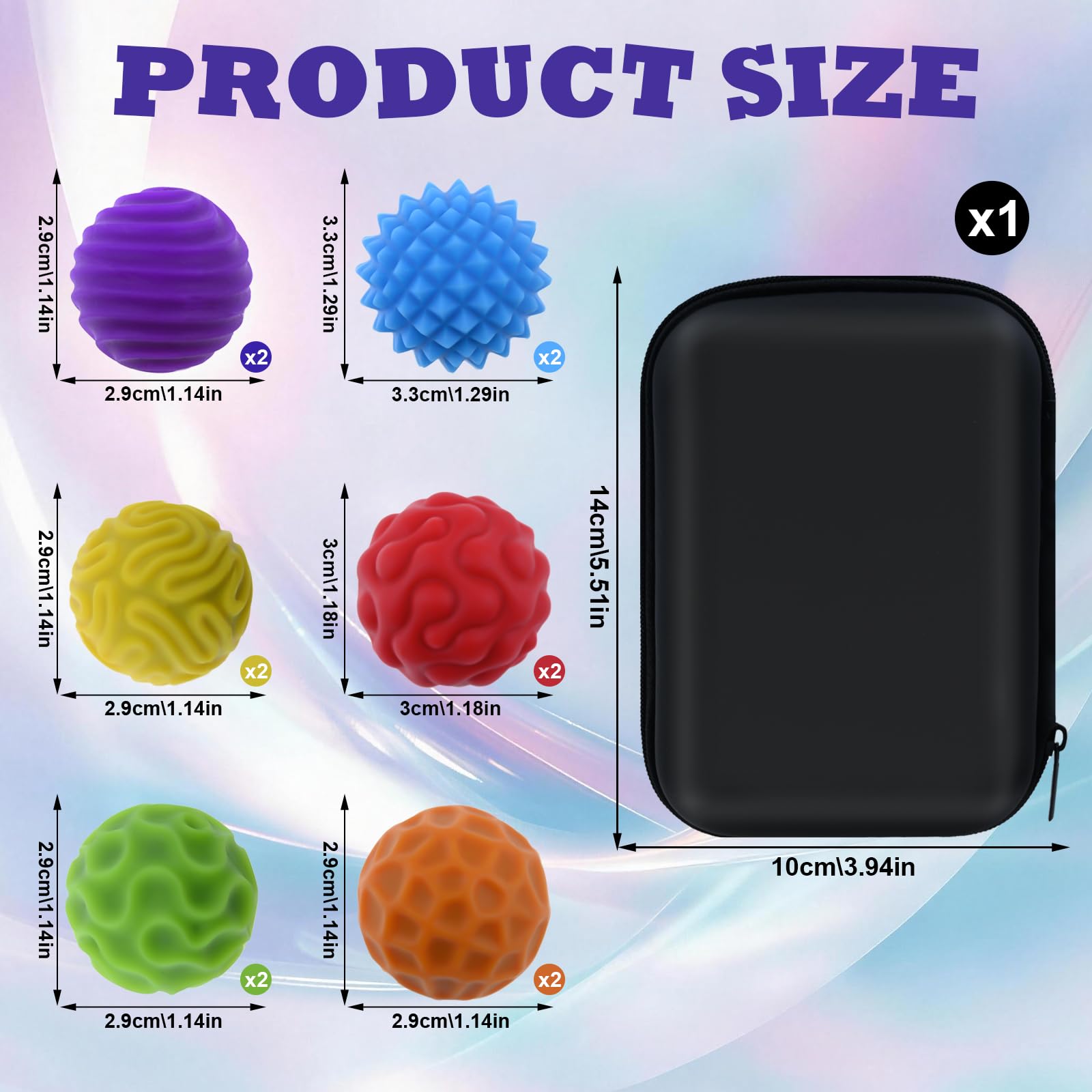 12PCS Magnetic Balls Fidget Toy, Silicone Texture Magnetic Balls, Silent Stress Relief Sensory Toy - Image 2