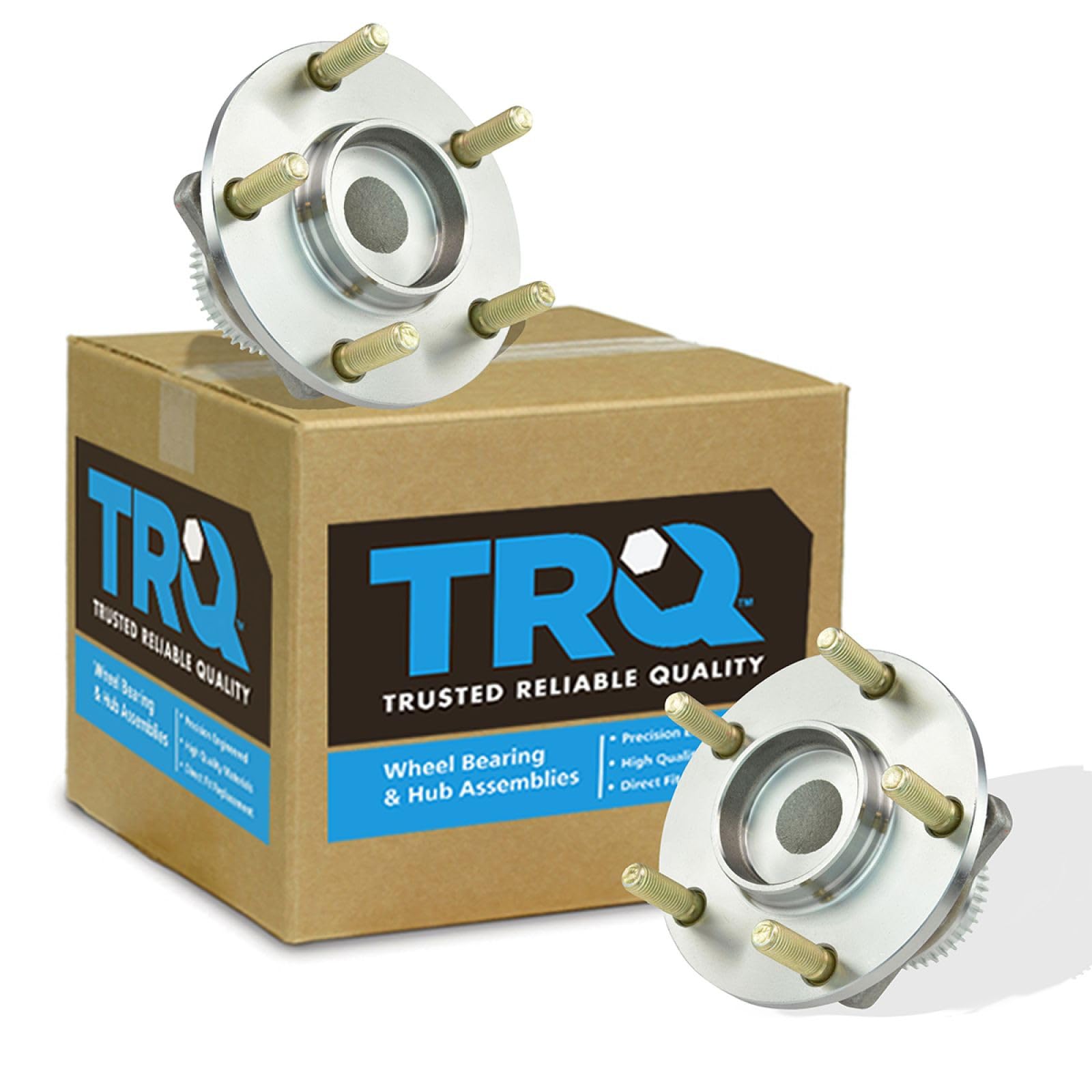 TRQ 2 Piece Rear Wheel Bearing &amp; Hub Assembly Set