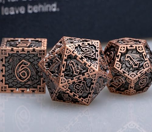 Miniatura 2 de Juego de dados de metal DND de Dungeons and Dragons con caja de regalo, dados poliédricos ARUOHHA de 6 caras D&D para juegos de mesa MTG RPG