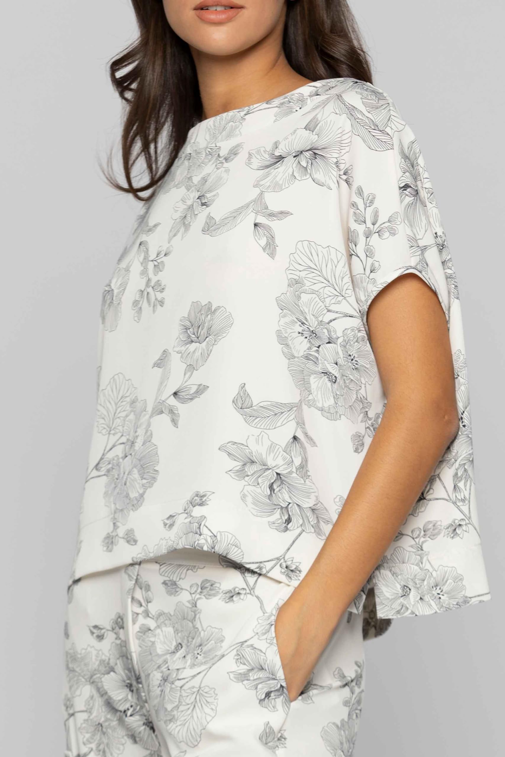 Kocca Blusa Donna Donna con Stampa Floreale a Maniche Corte MOD. Asya