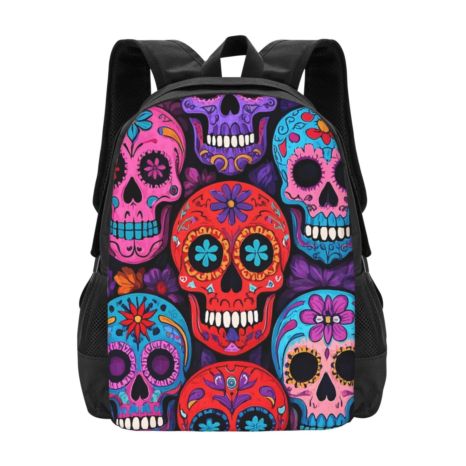 panverix Colorful Skull Laptop Backpack Fits 15 Inch Laptop Hiking Backpack Backpacks For Computer