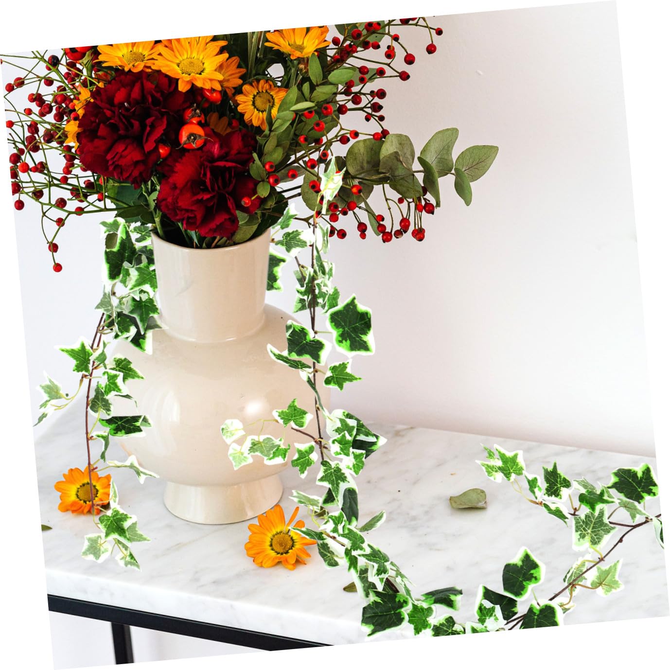 ABOOFAN 2 Piezas Guirnalda Verdes Artificiales Vid Hiedra Artificial Hiedra Falsa Guirnalda Hiedra Simulada Plantas Interior Artificiales Maceta Enroscarse Accesorios PP