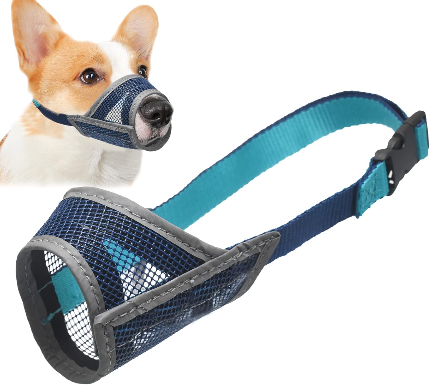 Mesh Dog Muzzle for Small Medium Large Dogs, Soft Dog Muzzle to Prevent Biting