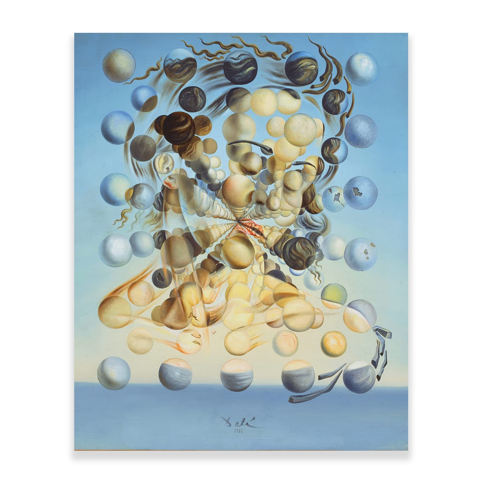 KWAY Salvador Dali Canvas Wall Art - Galatea Of The Spheres Posters - Portrait Pictures - Surrealism Painting Canvas Print Living Room Picture - Unframed (12x15in/30x38cm)