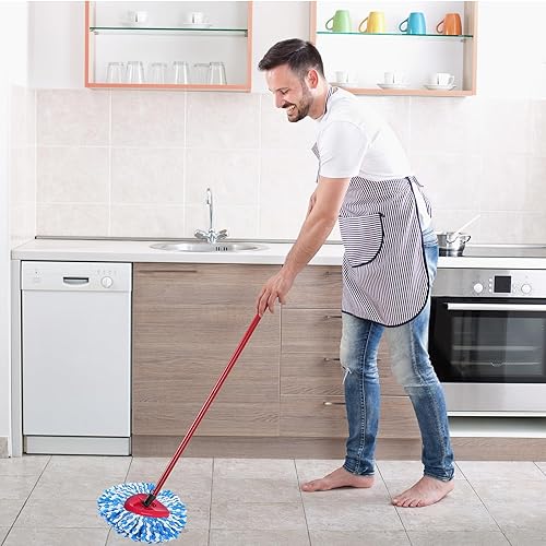 Miniatura 7 de Cabezales de repuesto para mopa O-Ceda Easy Wrin Spin Mop, repuestos de microfibra giratoria, 4 paquetes de repuesto de cabezal de trapeador, fácil