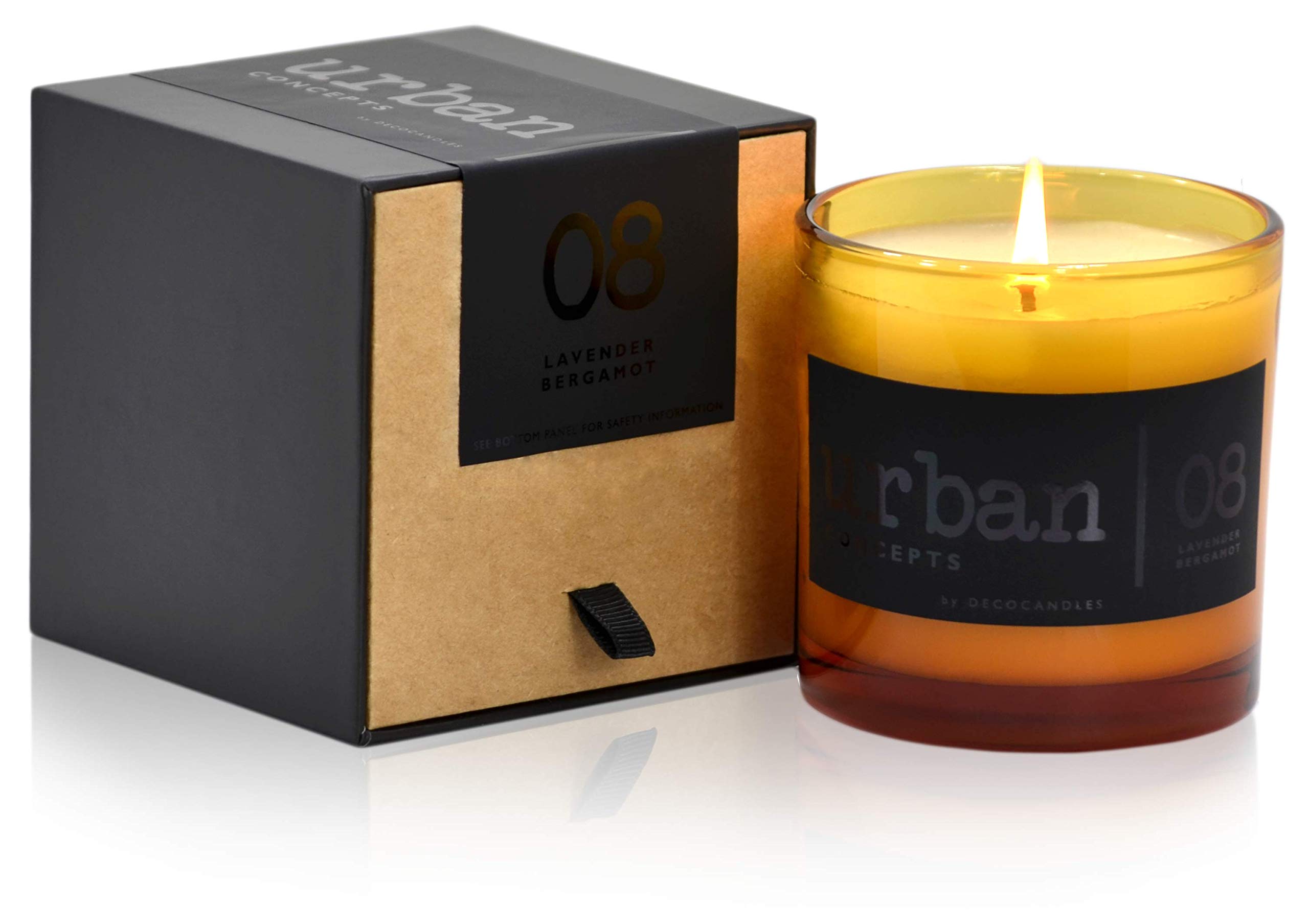 Urban Concepts by DECOCANDLES - Lavender Bergamot - Highly Scented Soy Candle - Long Lasting - Hand Poured in USA - (9 Oz.)