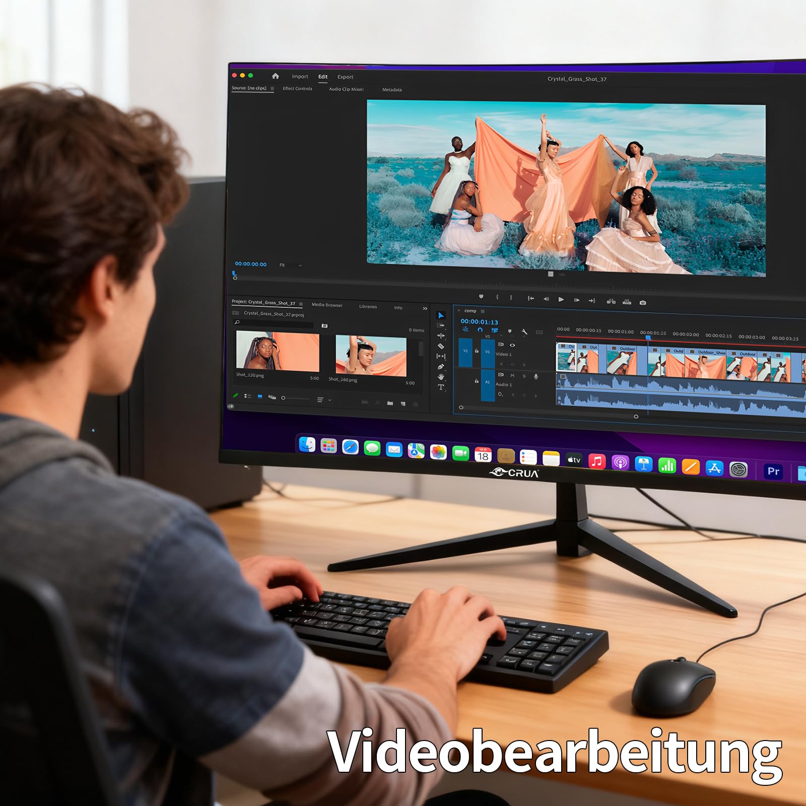 CRUA 32" 4K 60Hz UltraWide 3000R Curved 4K UHD Monitor - Immersive Gaming Experience with Refresh Rate, VA Panel, and Adptsync Premium | HDR10 | 100% sRGB | 3840x2160