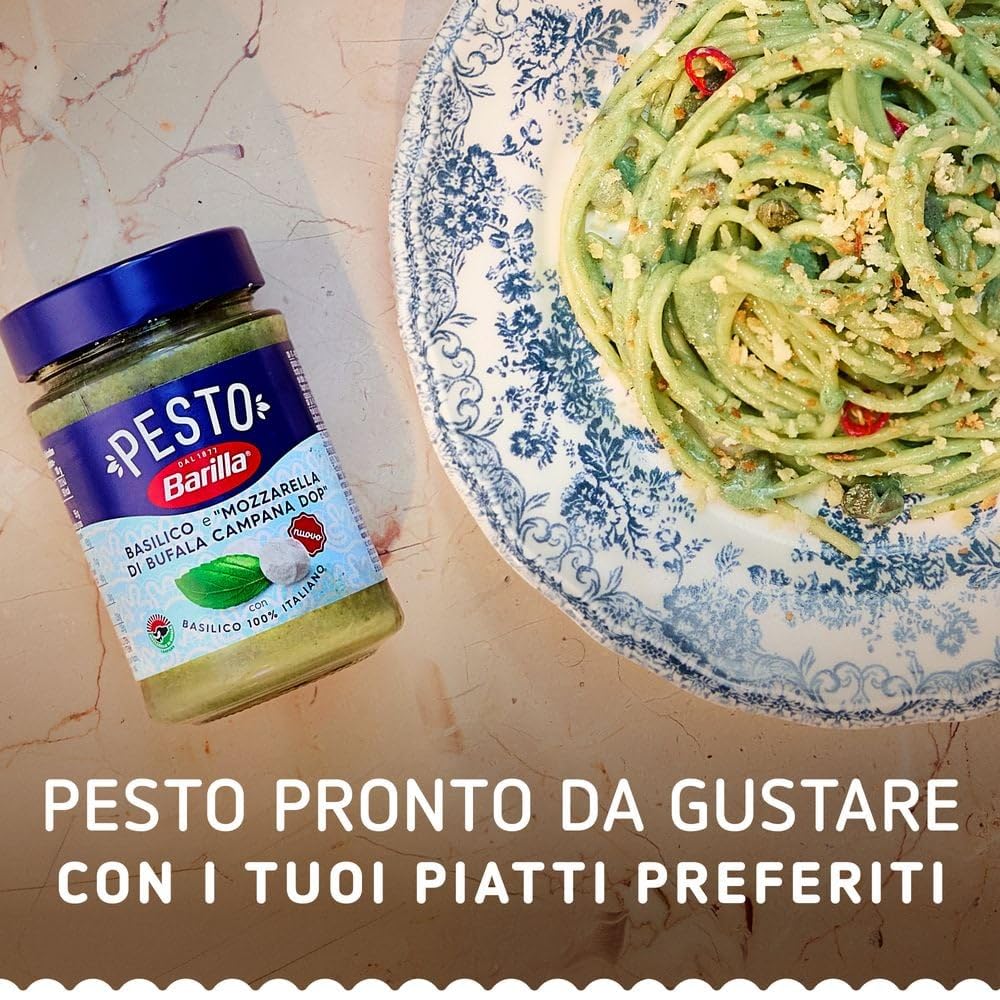 Italian Gourmet Pesto Basilico e Mozzarella DOP Pasta-Sauce fein 12 x 190g