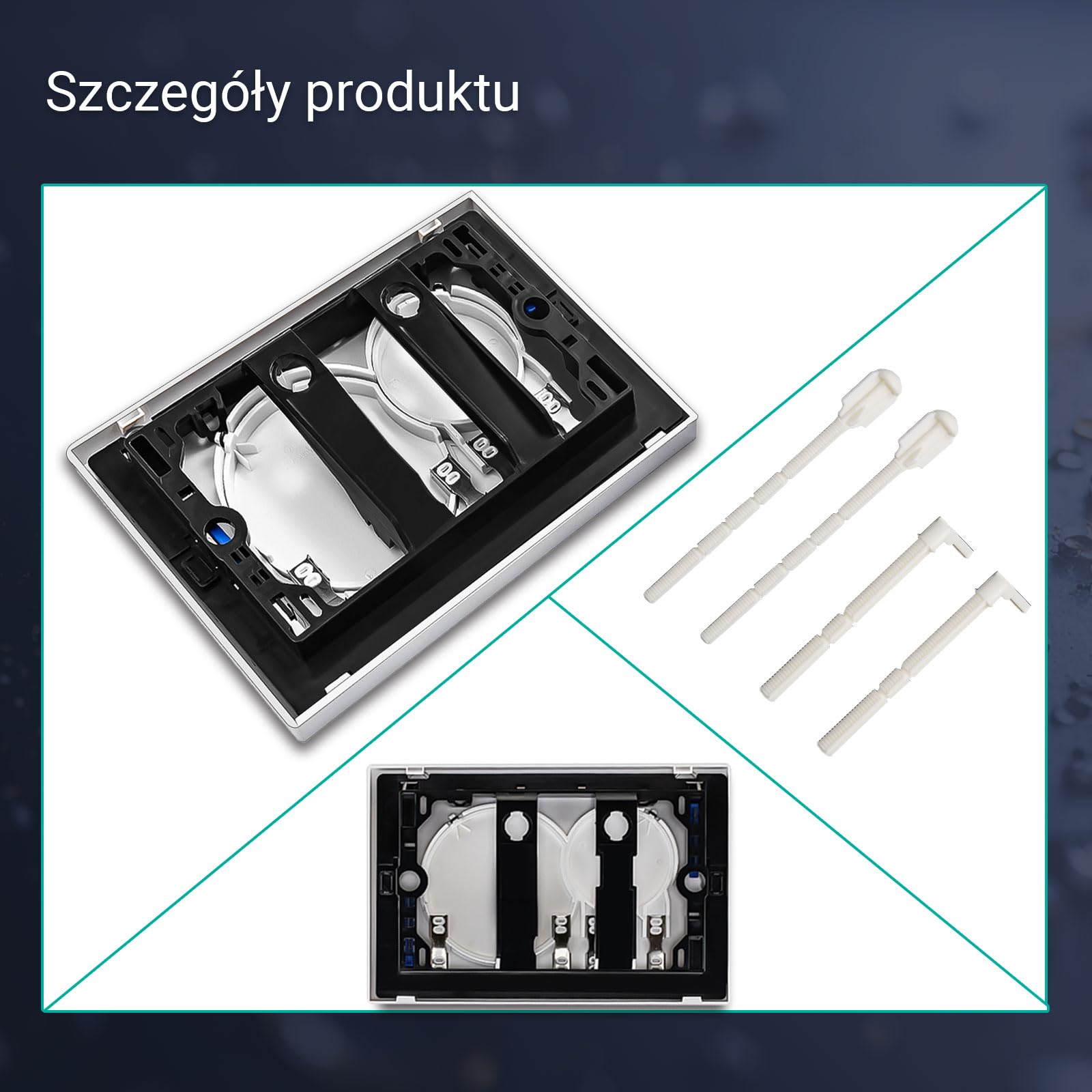 Empyreal Płytka dociskowa do WC spłuczka, części zamienne, kompatybilny z płytami uruchamiającymi Geberit Sigma 01 UP300 i 320, białe tworzywo sztuczne, do 2-krotnego spłukiwania, 1 sztuka