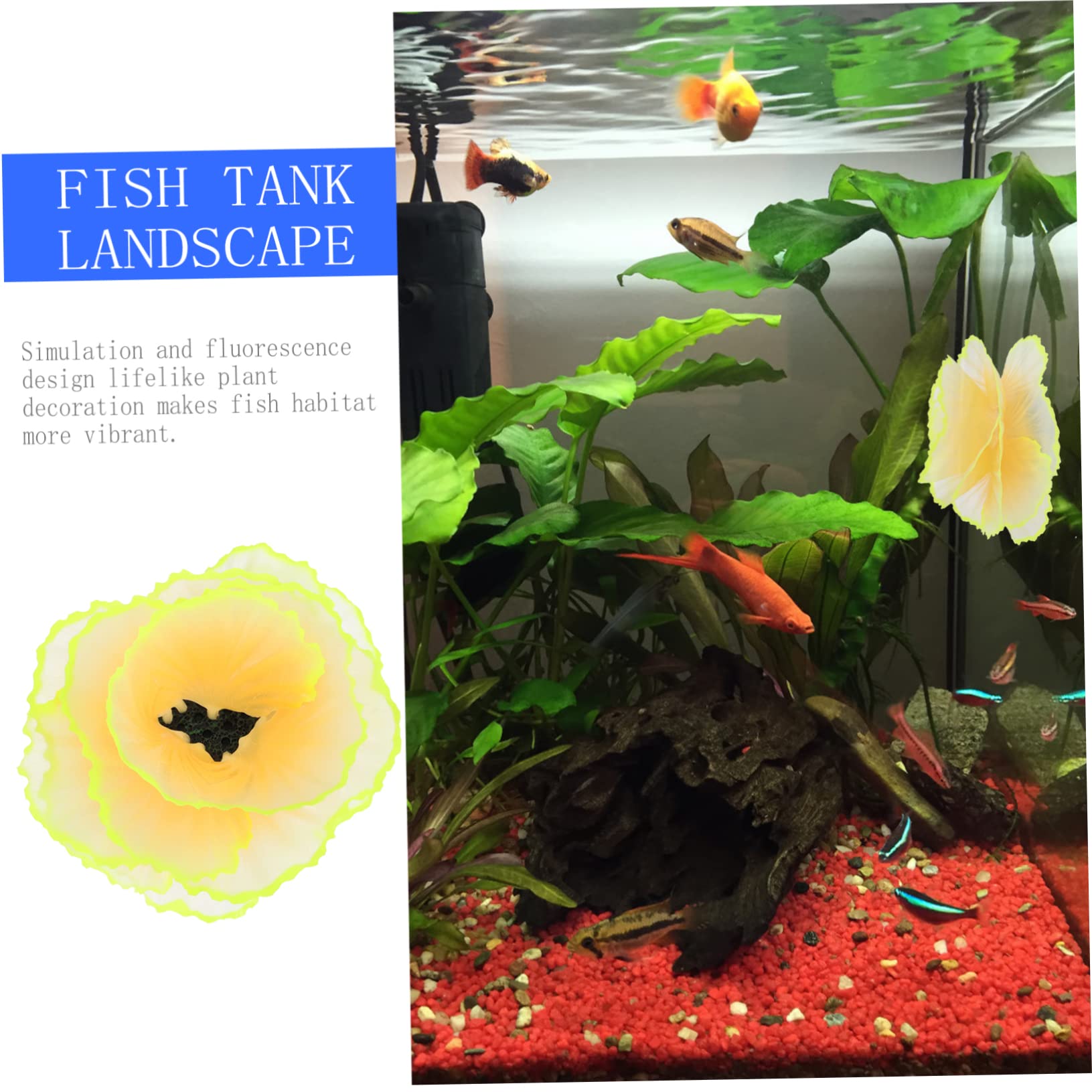 GRIRIW Fluorescence Coral Aquarium Ornament Lifelike Simulation Plant Decor for Fish Tank Landscape Accessory for Enhancing Aquatic Environments - Image 2