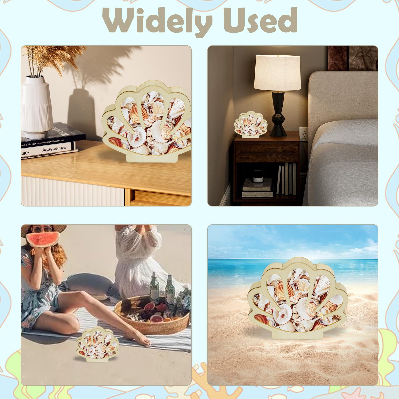 Vitrina De Concha De Madera Con Ventana Transparente – 7.8x7 Pulgadas, Ideal Para Decoración Playera Y Colecciones