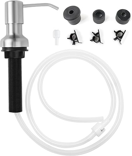 Dispensador de jabón para fregadero de cocina, dispensador de jabón para fregadero con vástago roscado más largo, tubo de extensión de 47 pulgadas