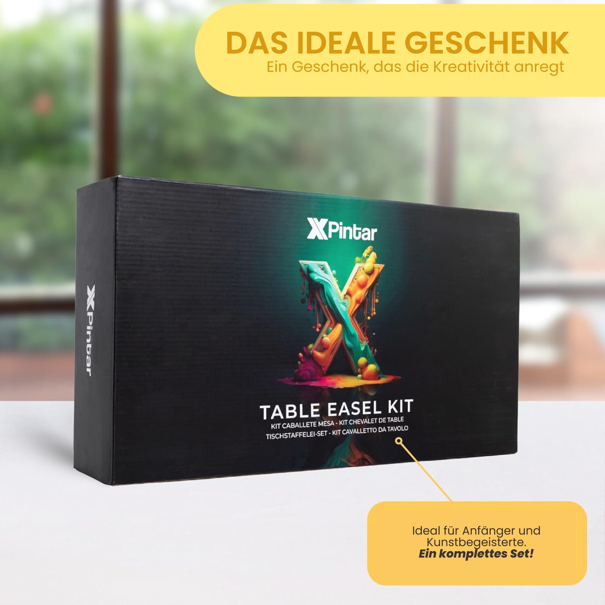 Acrylfarben-Set, 33-teilig, mit Staffelei aus Holz, 24 Tuben mit Acrylfarben, lebendige Farben, 12 ml, mit Leinwand zum Bemalen von 24 x 30 cm, plus 6 Pinsel und Palette