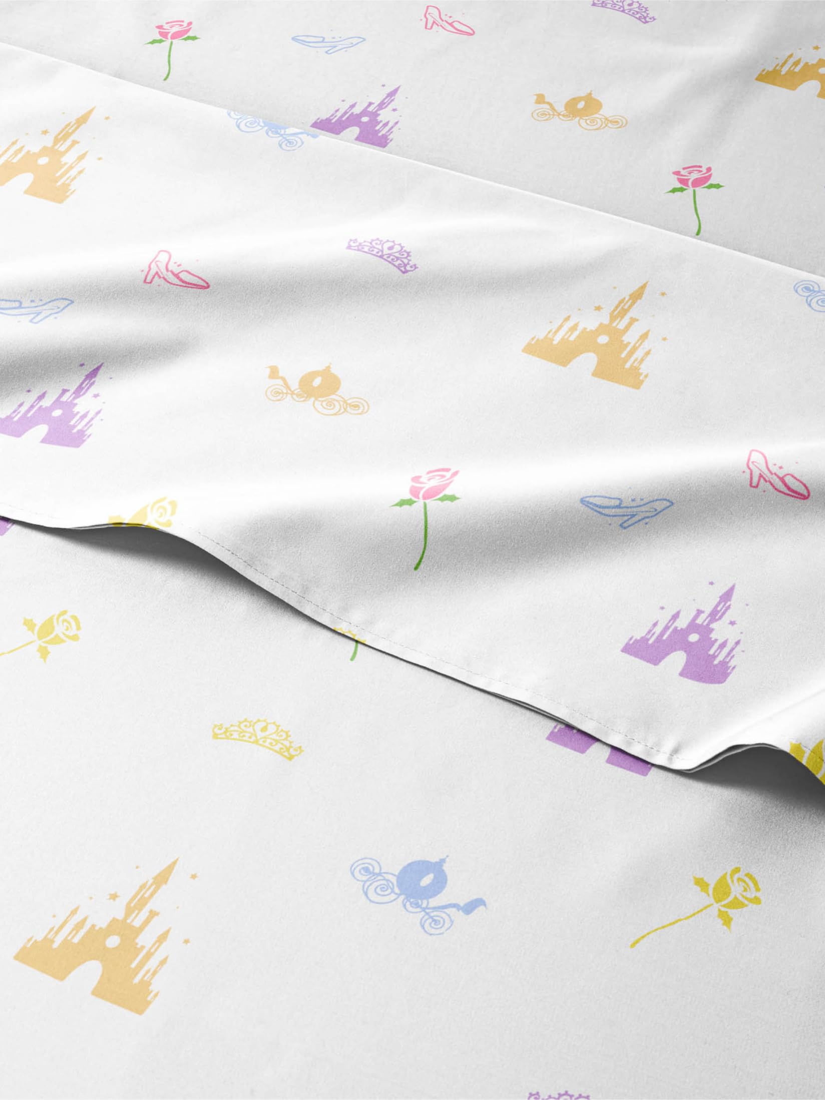 Kids Full Size Princess Bed Sheets - 4 Piece Kids Princess Sheet Set