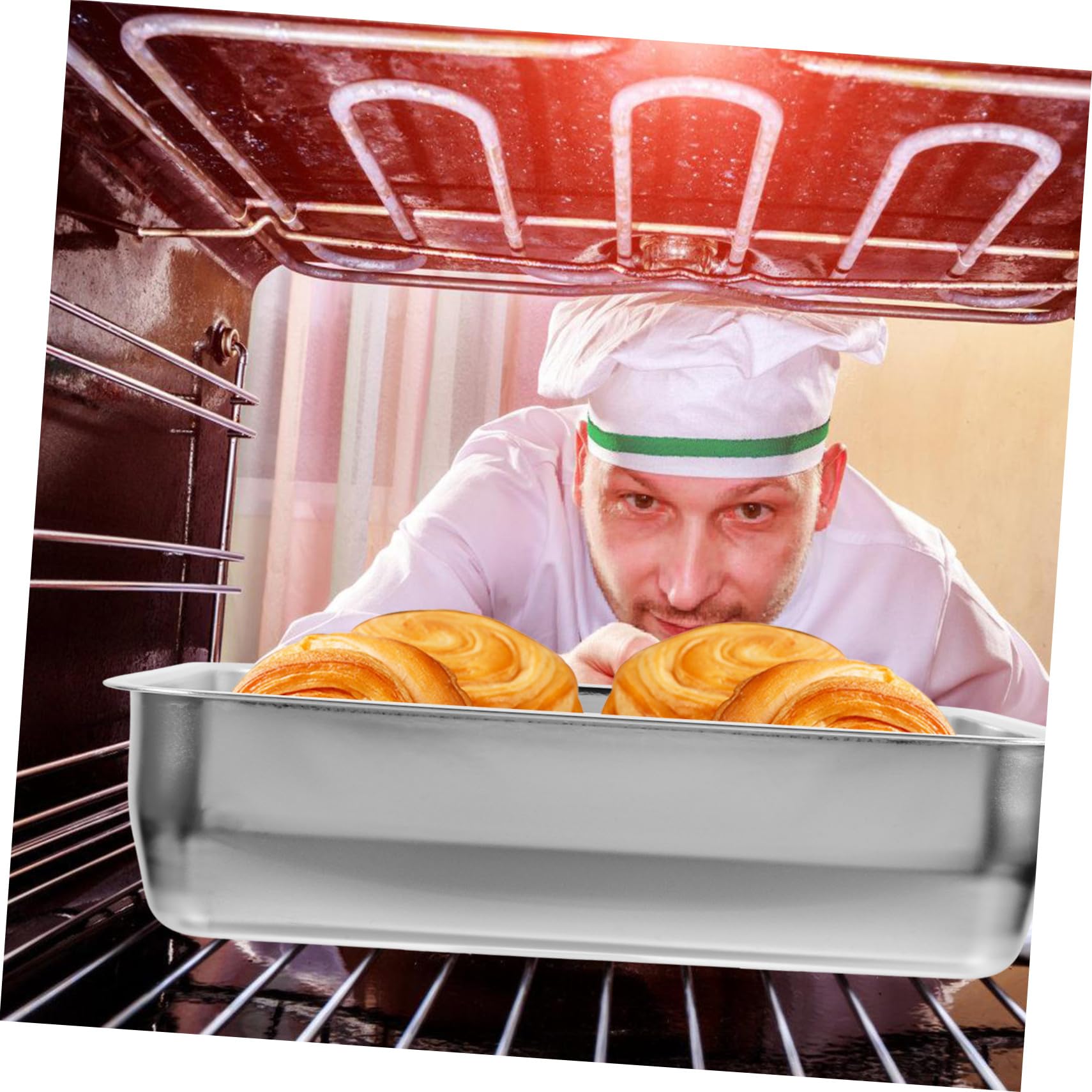 VALICLUD Edelstahl-bratform Rechteckig Grillplatte für Fisch und Gemüse Servierplatte aus Metall Bratblech für Küche und Restaurant Leicht zu Reinigen und Transportieren