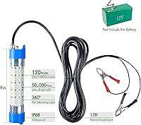 Vista 2 de Luz de pesca submarina 12 V 15000 LM 110 V 35000 LM verde, blanco, azul, amarillo, LED sumergible barco nocturno impermeable IP68 en agua dulce