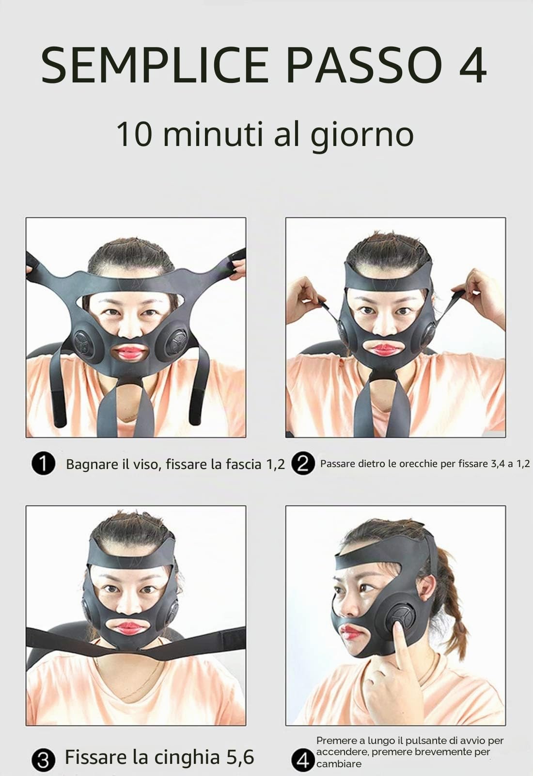 Viso Dimagrante Mask, EMS Dispositivo di Sollevamento del Viso V Face Lifting delle Guance Mento Cadente Muscoli Facciali per Massaggi Contro Il Doppio Mento Anti età Ricarica USB