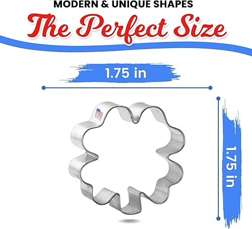 Miniatura 2 de Foose Cortadores de galletas en miniatura de trébol de cuatro hojas, 1.75 pulgadas, fabricado en Estados Unidos