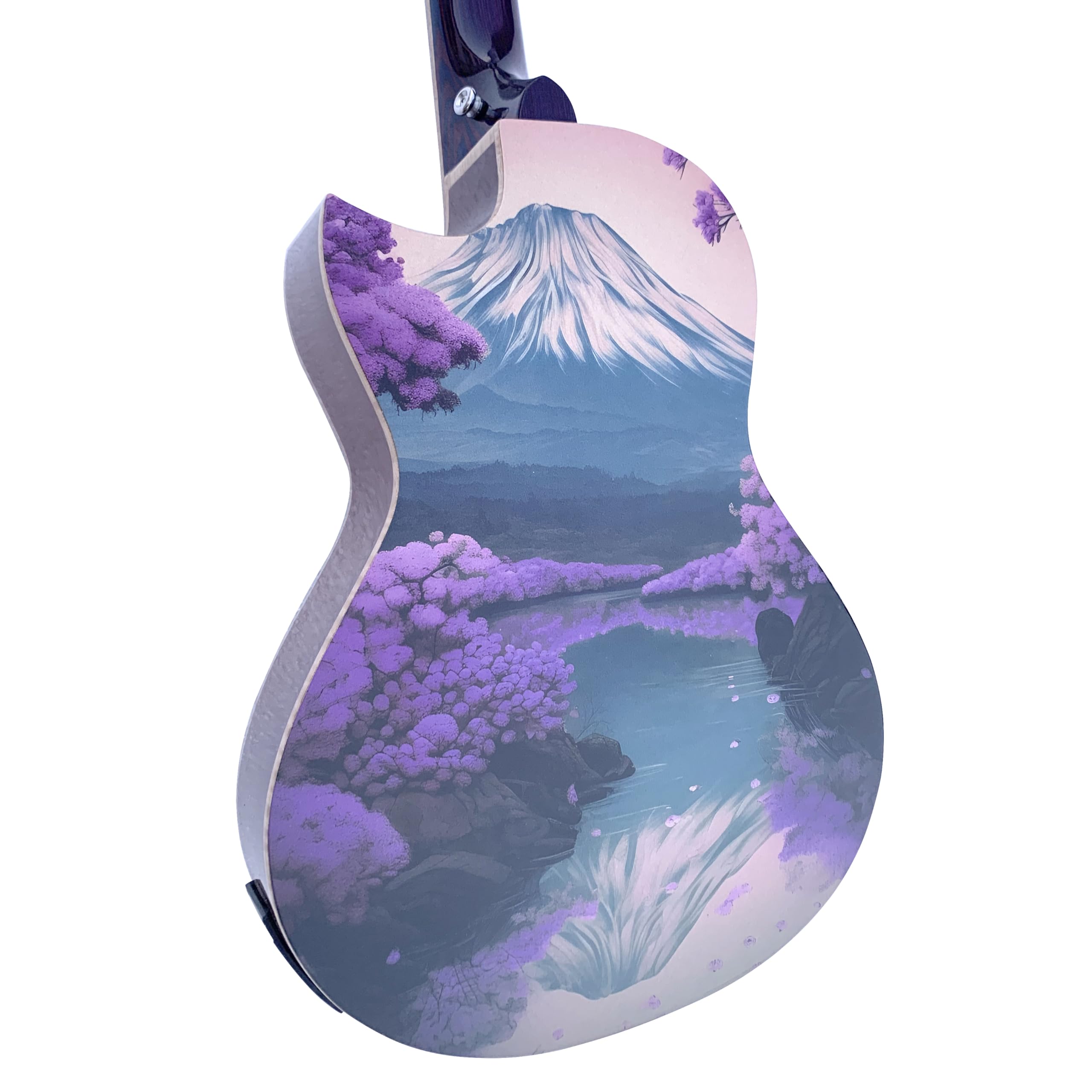 Lindo Ryokou Elektroakustische Reisegitarre | Japanische Grafik | 3/4 Format (Stahl)