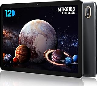 kinstone 10.1 Inch Gaming Tablet, Android 12 Tablets,MTK 8183 2.0Ghz Octa-Core Processor,Dual Camera 5MP, 8GB RAM+256GB ROM+1TB Expandable,Long Battery Life,2.4+5G WiFi+BT 5.0 (Gray)