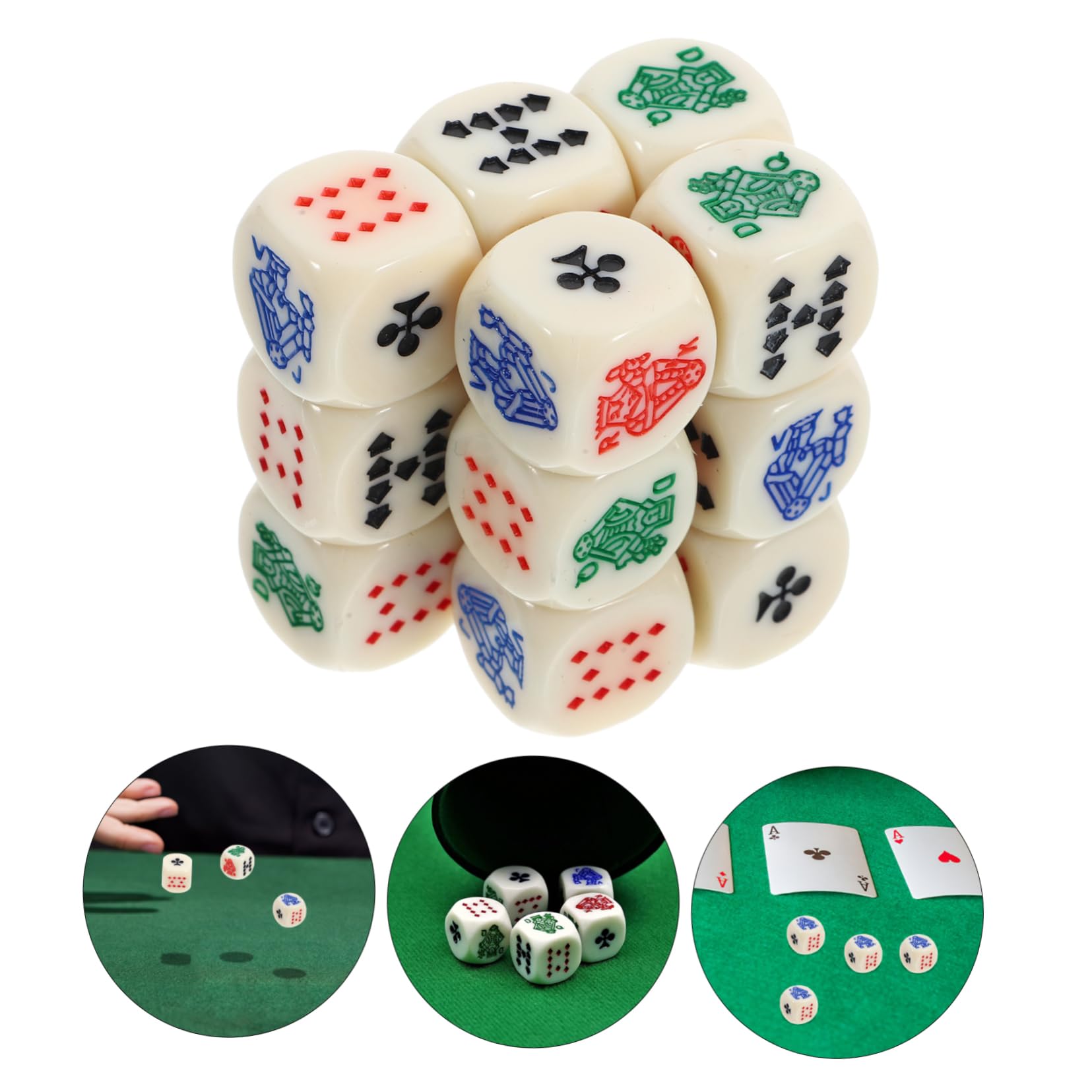 KOMBIUDA 75pièces Dés Acrylique pour Jeux De Poker Espagnols Accessoires De Fête Amusants Dés à Jouer Jeu Portable pour Bar Et