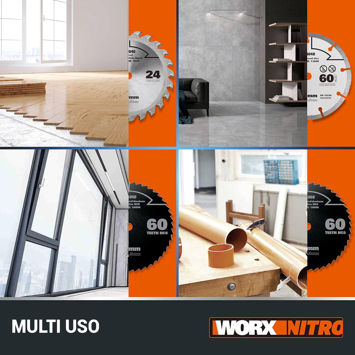 Worx WX531.9 Sega circolare compatta ad immersione ø 120mm 20V a batteria - solo corpo macchina