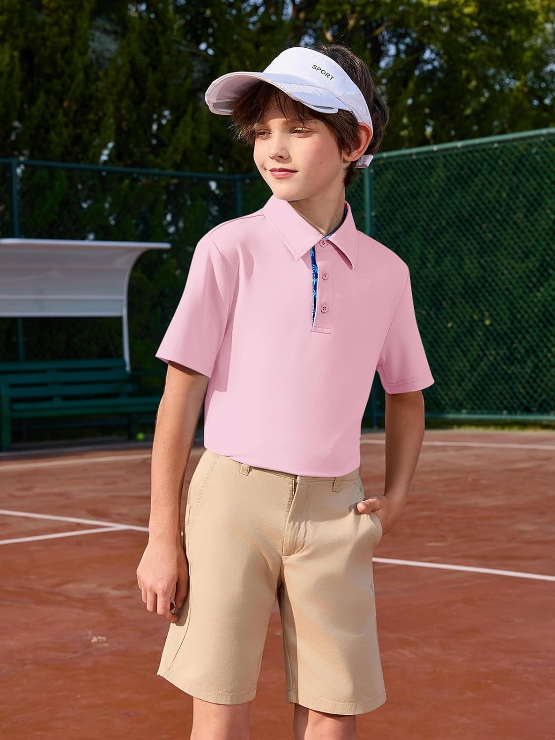 Haloumoning Boys Short Sleeve Polo Shirts Kids Athletic Performance Golf Polo School Uniform Collared Shirt 5-14Y - Image 5