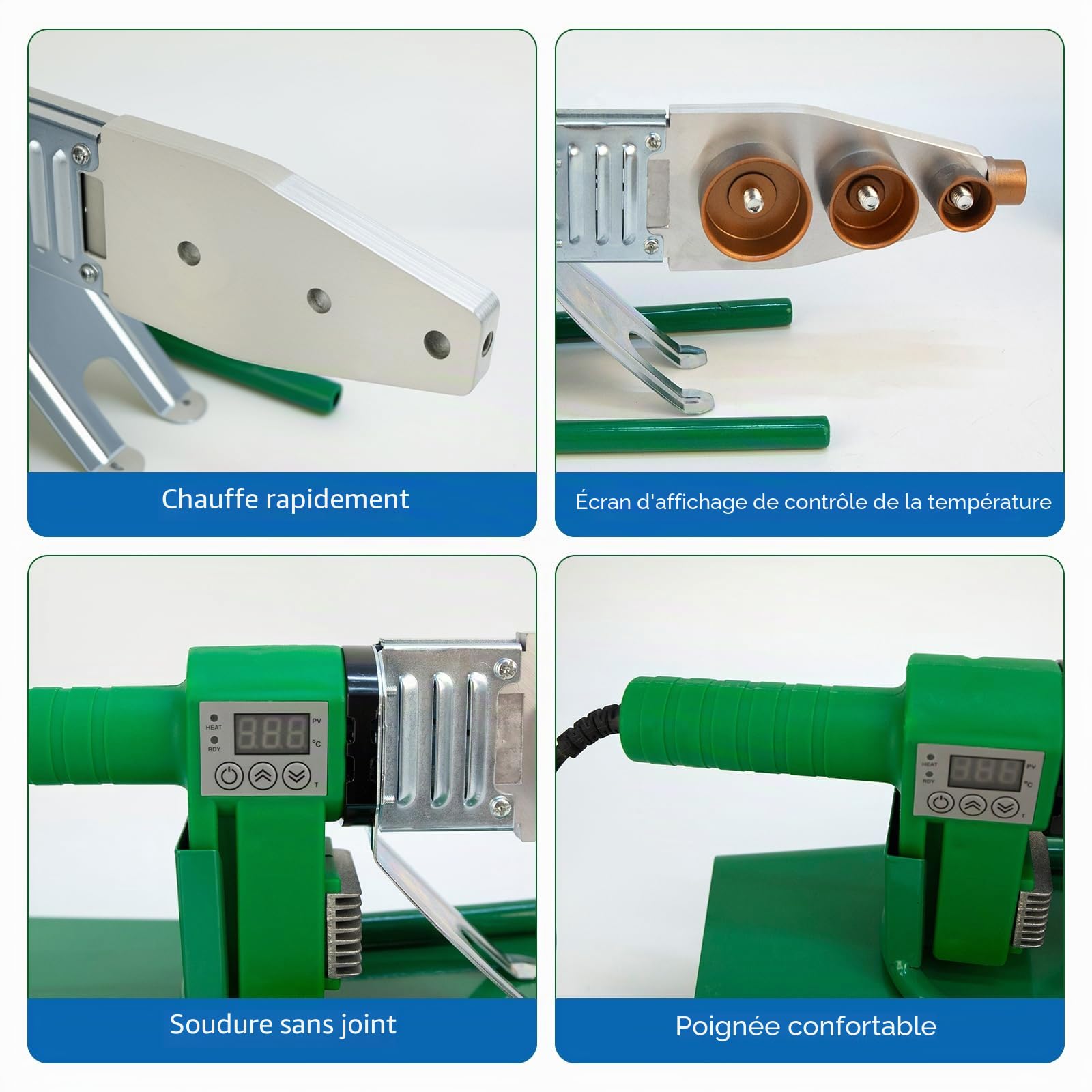 Poste à souder des manchons 2000 W - Avec affichage numérique - Poste à souder en plastique (20-25-32-40-50-63 mm) - Pour raccords de tuyaux stables et durables