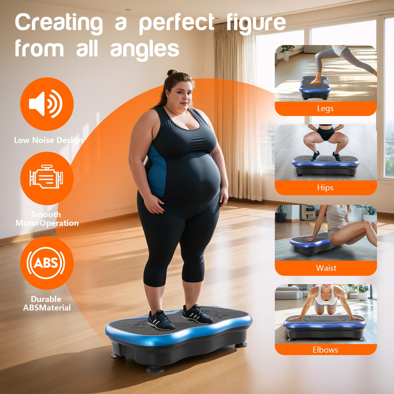 Vibrationsplatte Übungsgerät, Vibrationsplatte, Fitness-Plattform, Übungsgerät, 10 Modi, Ganzkörpertraining, vibrierende Fitness-Plattform, Gewichtsverlust, für Damen und Herren, Formung, Wellness