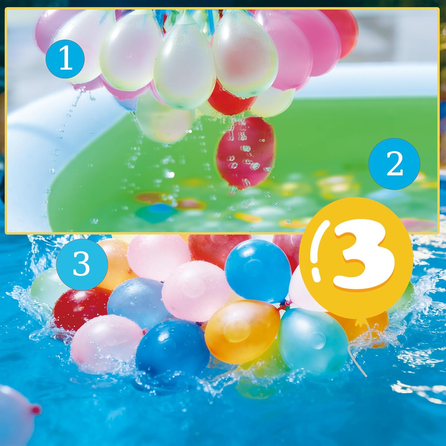Cuteius 999PCS Water Balloons Quick Fill Self Sealing, Summer Water Toys for Adults, Outdoor Water Fight Game Backyard Pool Party Supplies