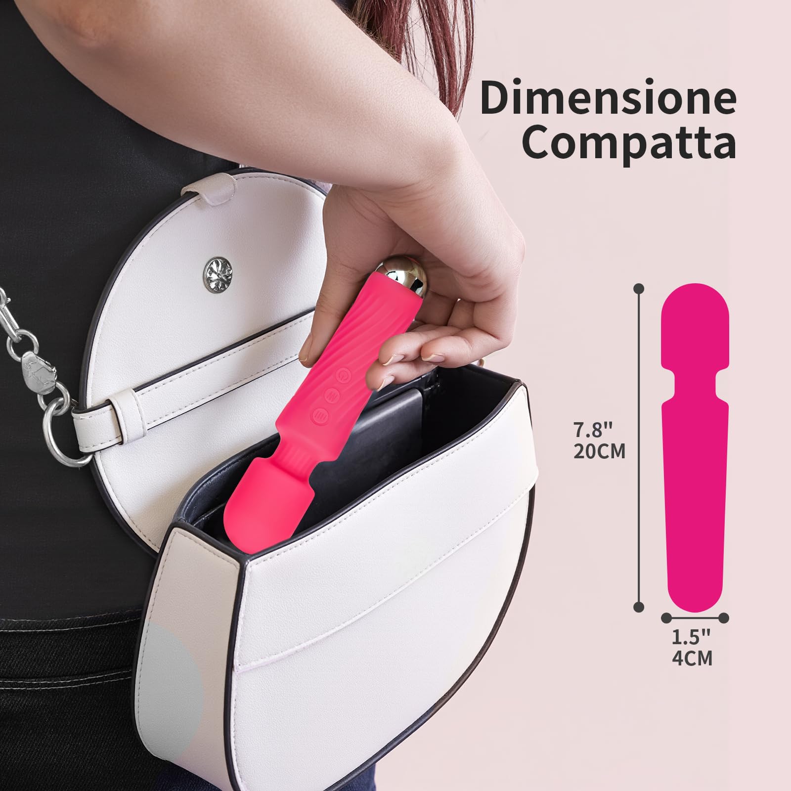 Vibratore - Stimolatore Clitoride Femminile con 8 Velocità e 20 Modalità,Sex Toys Vibratoreper Donna Professionale, PRYNTICIAI Vibratoreper Donna Clotoride (Rosa)