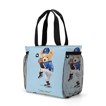 TANTA クマと赤い星のデザイン トートバッグ Amazon.co.jp: トートバッグ 熊 熊柄 くま 野球 かわいい 可愛い