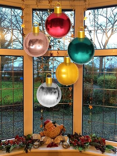 Miniatura 3 de Kit de adornos de orbe plateado de 22 pulgadas, 8 unidades, paquete de 20 adornos colgantes de gran tamaño para Navidad, Año Nuevo, decoración de