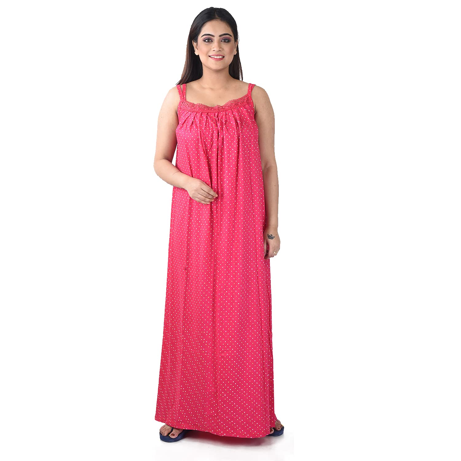 Pink Sleeveless Pure Cotton Night for Ladies/Girls - PCW00001379-image-42