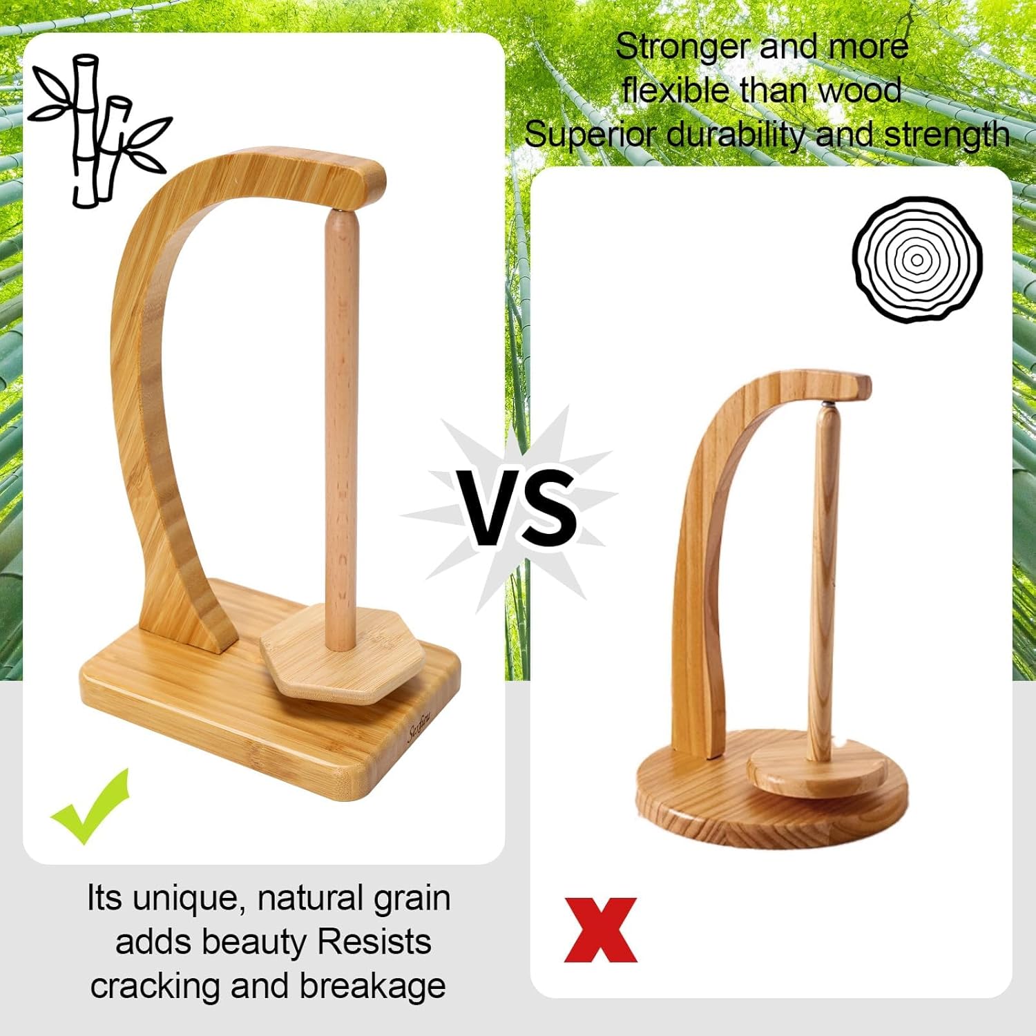 Yarn Holder for Crocheting and Knitting - Magnetic Wooden Yarn Holder Spinner, Ideal for Crochet Accessories, Knitting Accessories, Cool Gifts for Crocheters and Knitting Lovers （Natural）