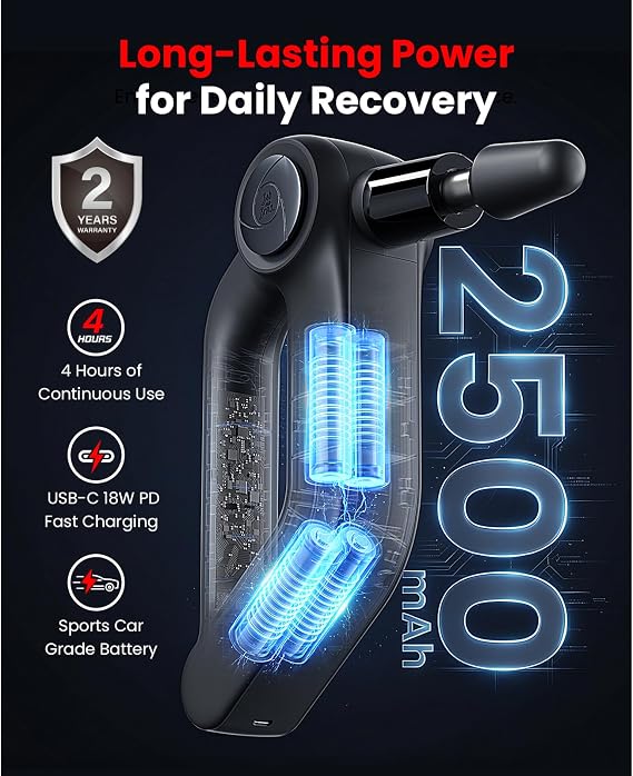 BOB AND BRAD D5 Ultra Infrared Massage Gun with Red Light Heat