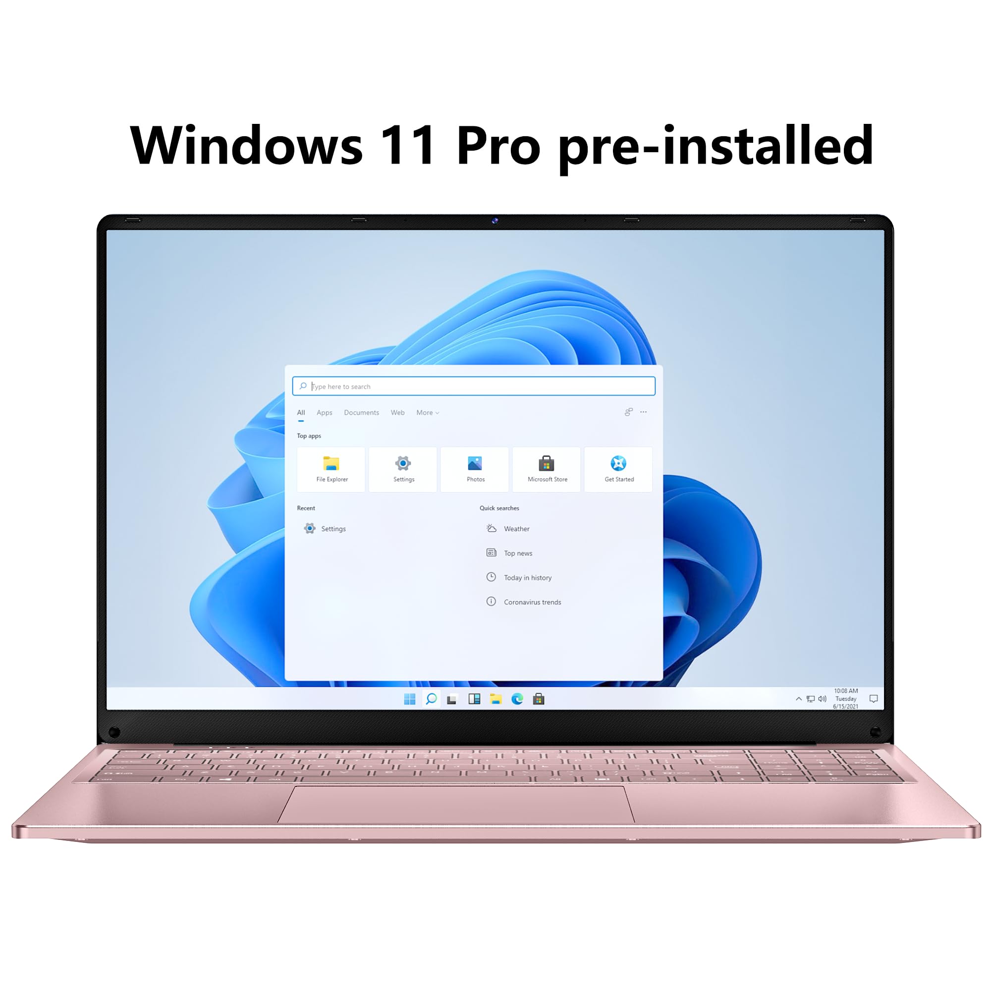 FUNYET 2025 PC Portatile 16'' Celeron N150 Core 3.6GHz Laptop 16 GB RAM 1 TB SSD Win 11 Pro 6000mAh Battery Notebook FHD 1920×1200 USB 3.0 BT 5.0 WIFI 5 Mini-HDMI Tastiera Retroilluminata-Oro Rosa