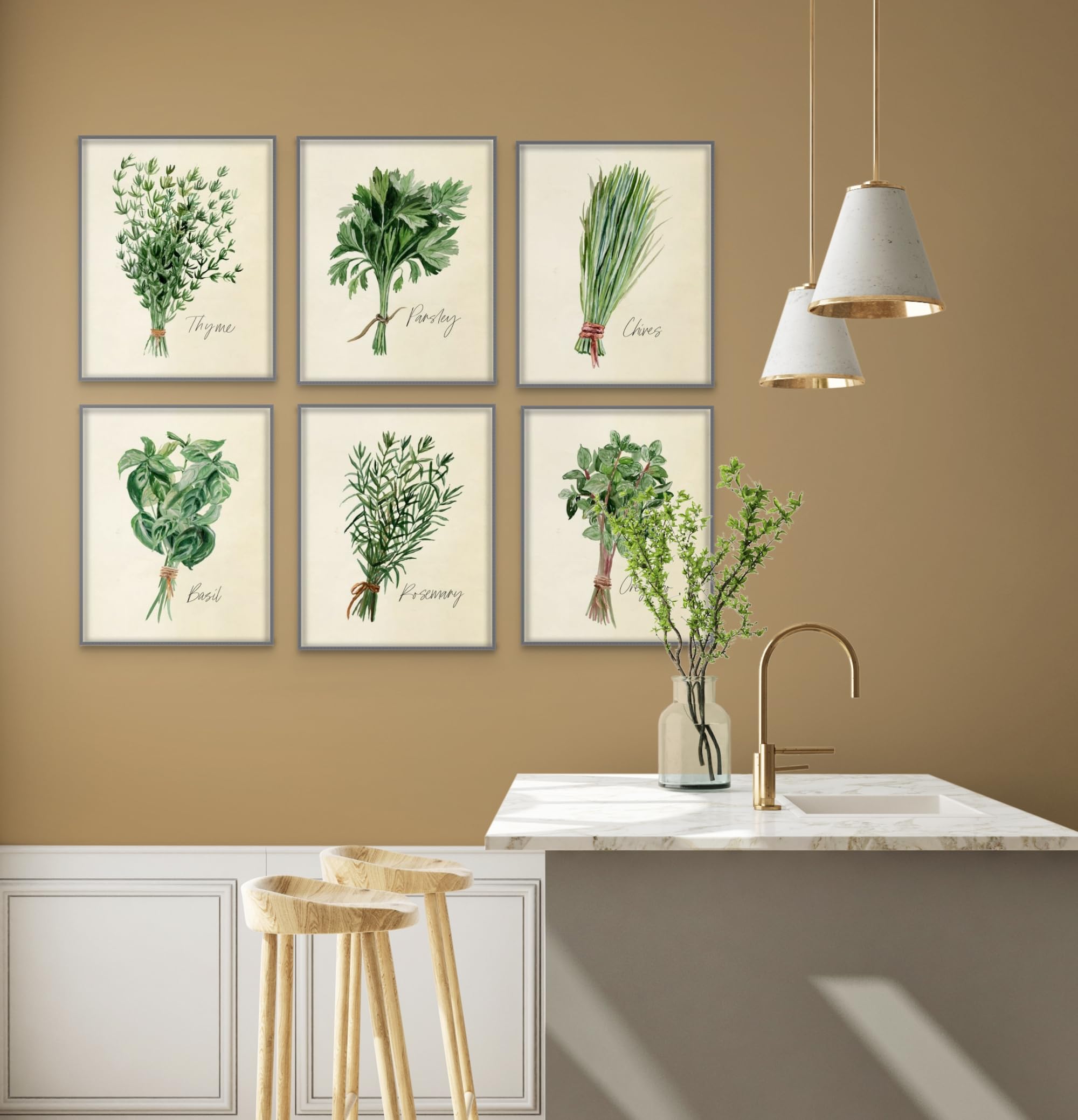 Amazon.com: Kitchen Herbs Wall Art Prints - Set of 6-8x10 UNFRAMED