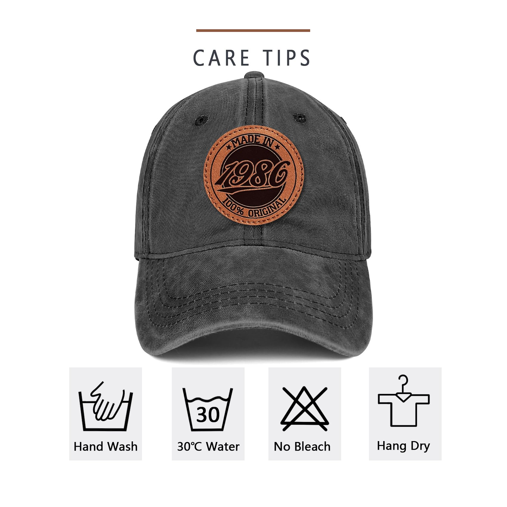 40th Birthday Gifts Men 40 Year Old Gifts Ideas Man 40th Birthday Decorations for Men 100% Cotton 1986 Hat