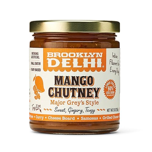 Brooklyn Delhi Mango Chutney 9 onzas Hecho con mangos maduros pasas doradas jengibre fresco Garam Masala y jugo de limón para una bonita nota