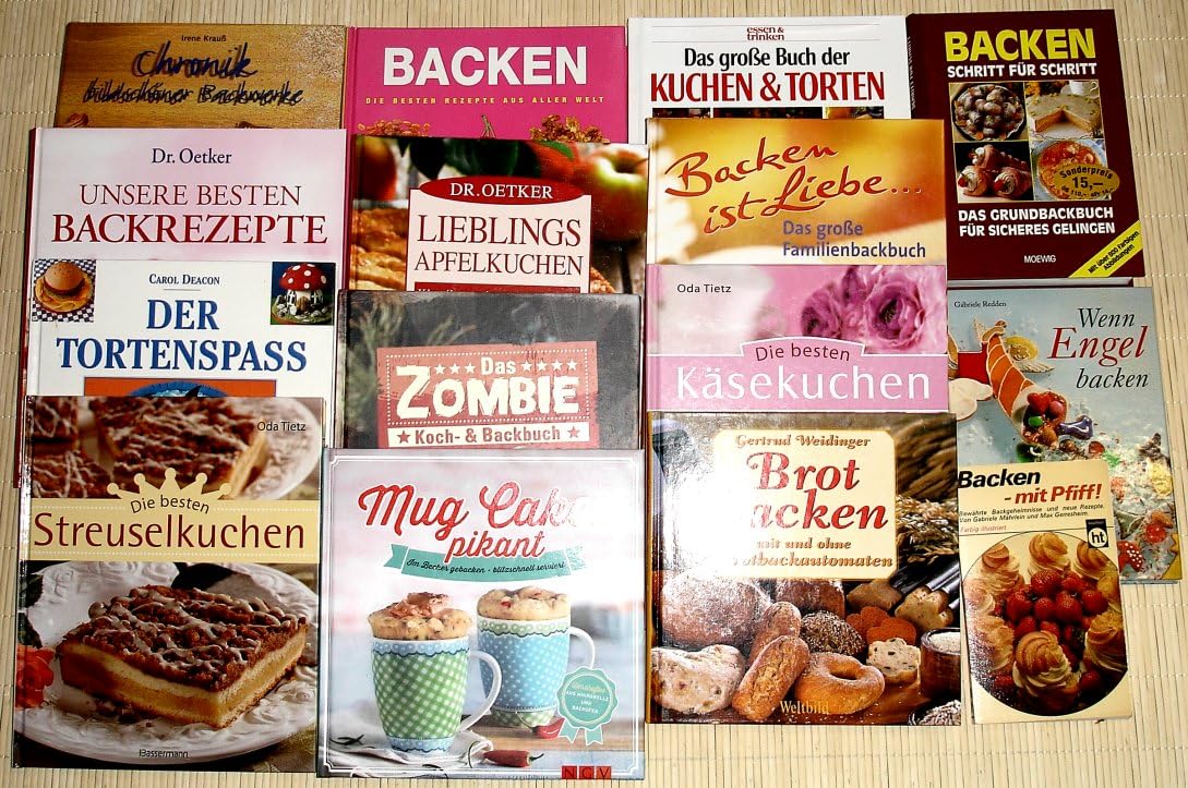 16x BACKEN, Backbuch-Sammlung: Kuchen, Torten, Plätzchen, Kekse, Brot, Brötchen, Dr. Oetker